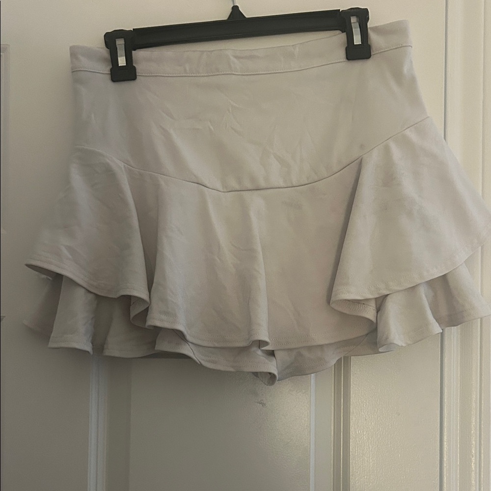Cream Ruffle Skort